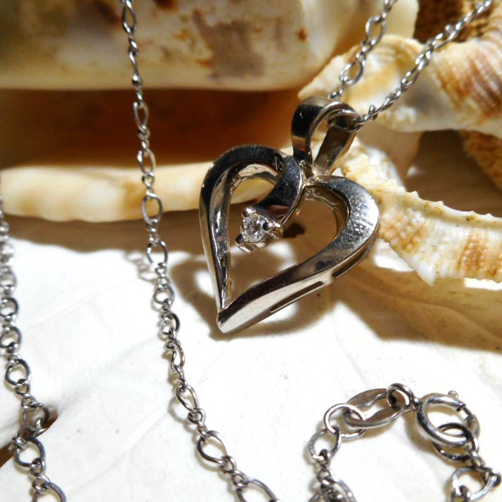 14k Diamond Heart Necklace Flawless Diamond 4.05g